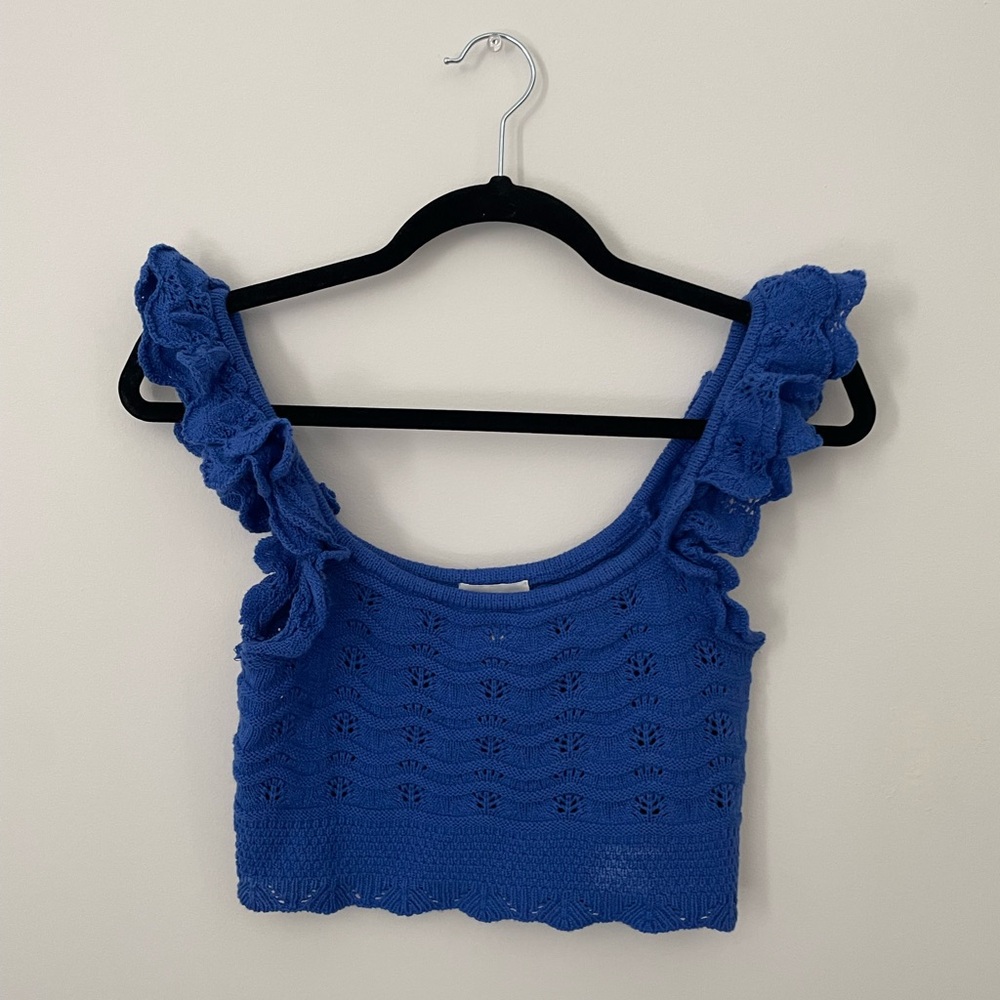 H&M Blue Knit Crop Top